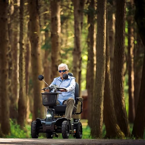 Orange Mobility Scooter, 400 Lbs Weight Capacity, 50 Ah Battery, 18"x18" Seat L282410