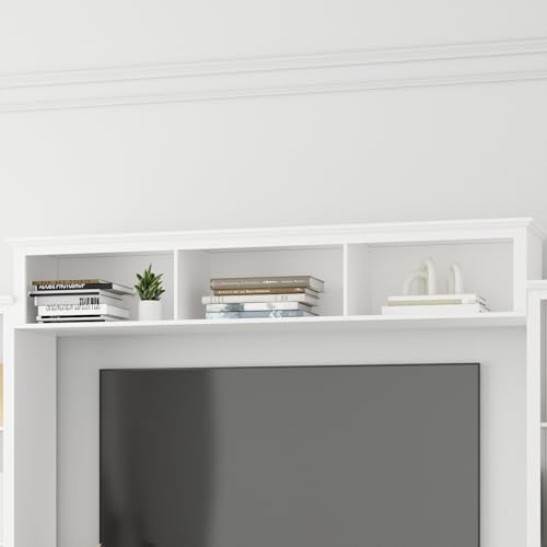 Grey 102" W Large Farmhouse TV Stand with Glass Doors T6774