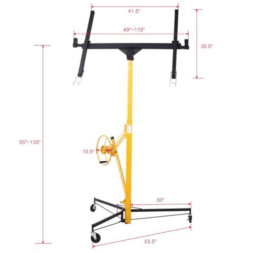 Black+Yellow Drywall Panel Hoist 150LBS Q806585
