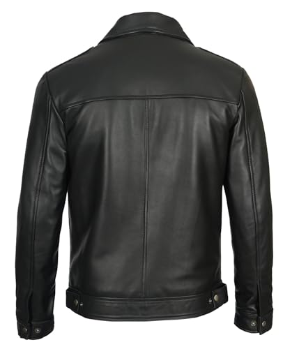 Real Lambskin Classic Vintage Style Leather Jacket R654091
