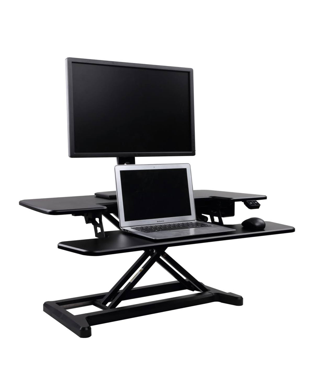 Black electric standing desk converter X28725