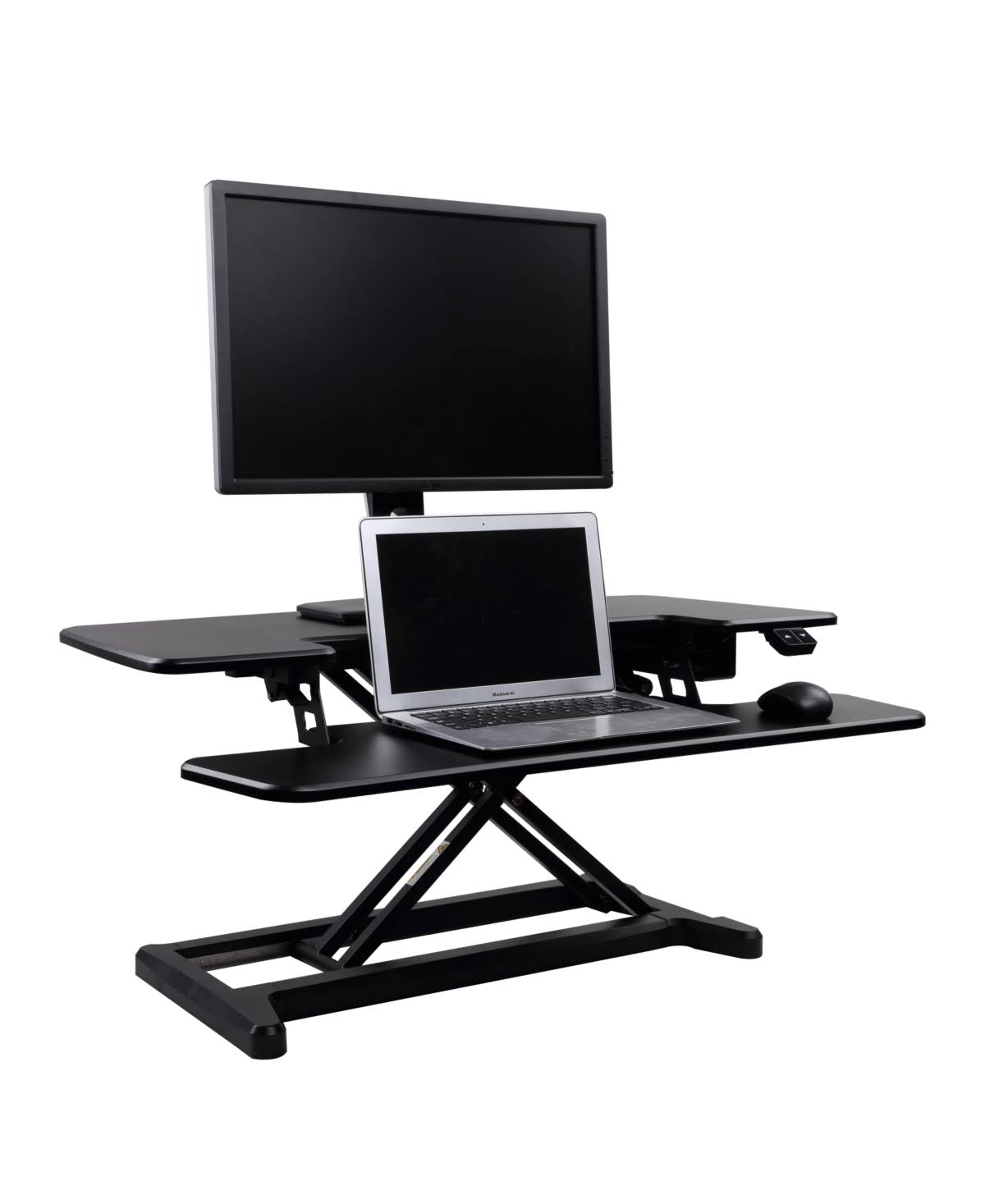 Black electric standing desk converter X28725