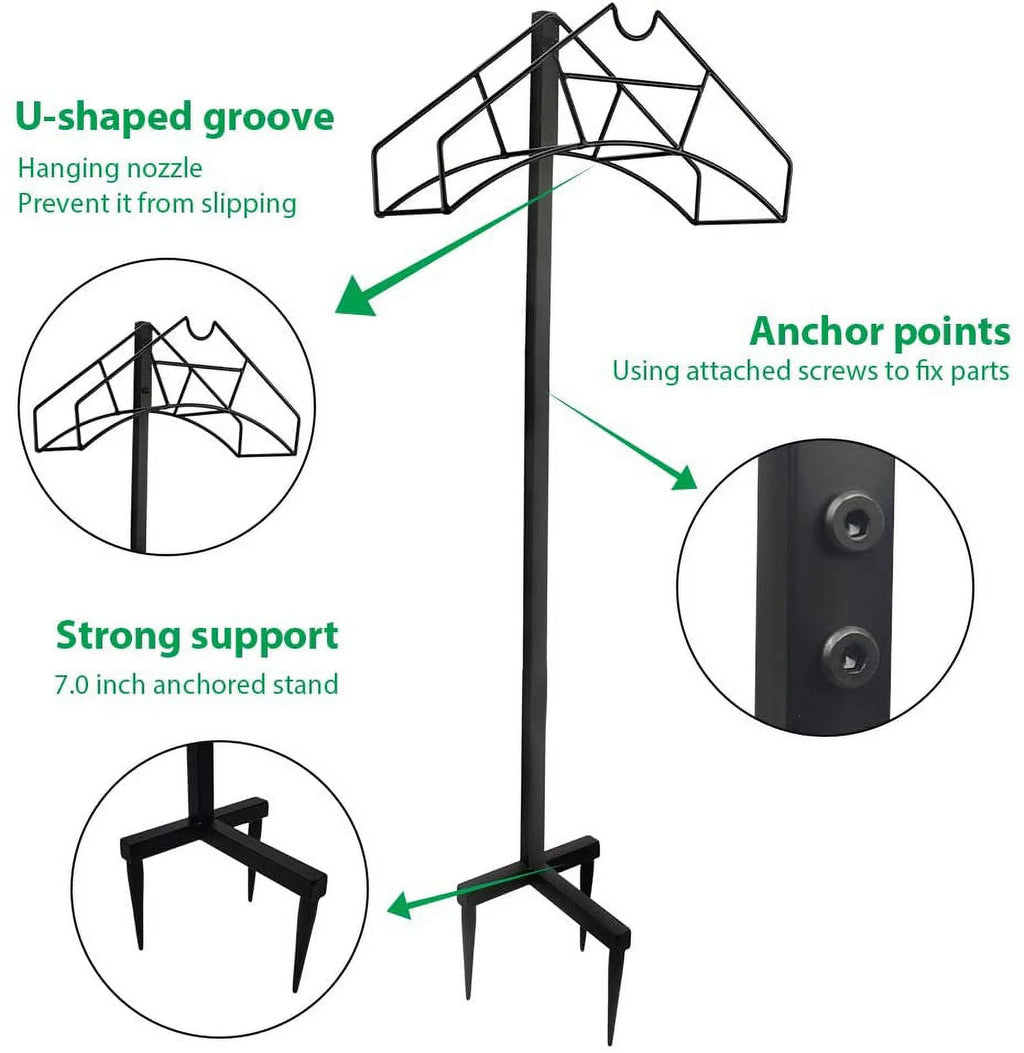 Black Heavy Duty Metal Garden Hose Holder S694480