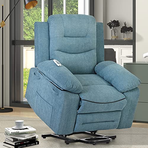 Beige Power Lift Recliner Chair with Adjustable Massage and Heating A86250