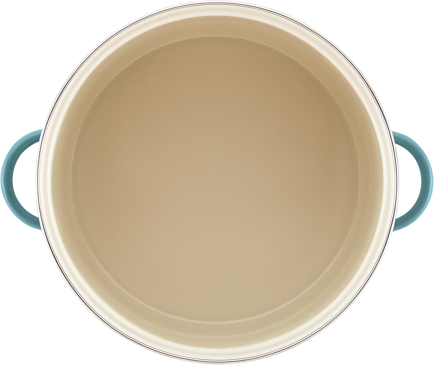 16 Quart Aqua Blue Enamel on Steel Stockpot with Lid V318281