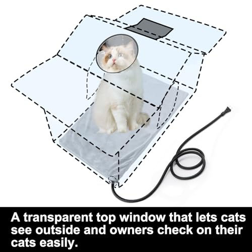 Weatherproof Large Cat Shelter with Roof Window and Cozy Cushion J871463