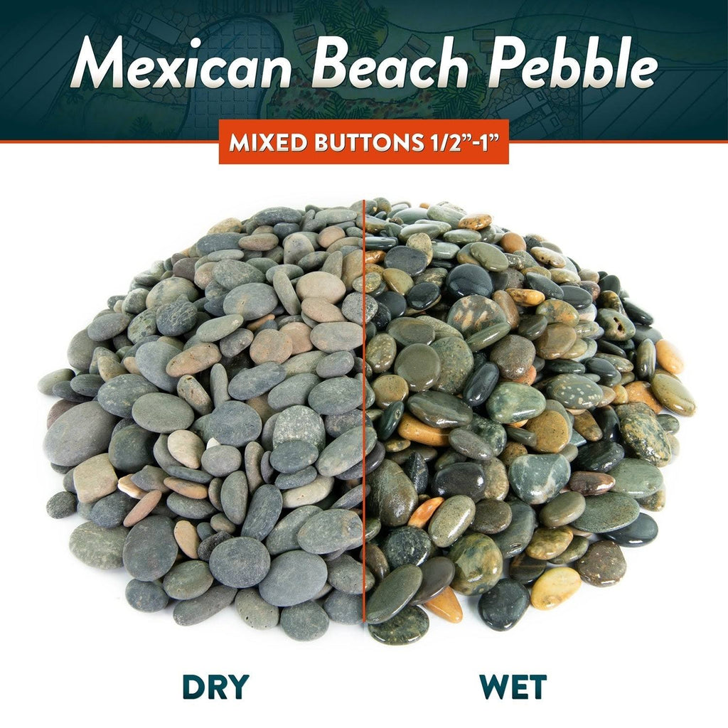 Mexican Beach Pebbles 40 lbs Smooth Round Stones V96399