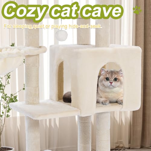 White 40'' Cat Tree Tower with Scratching Post G499