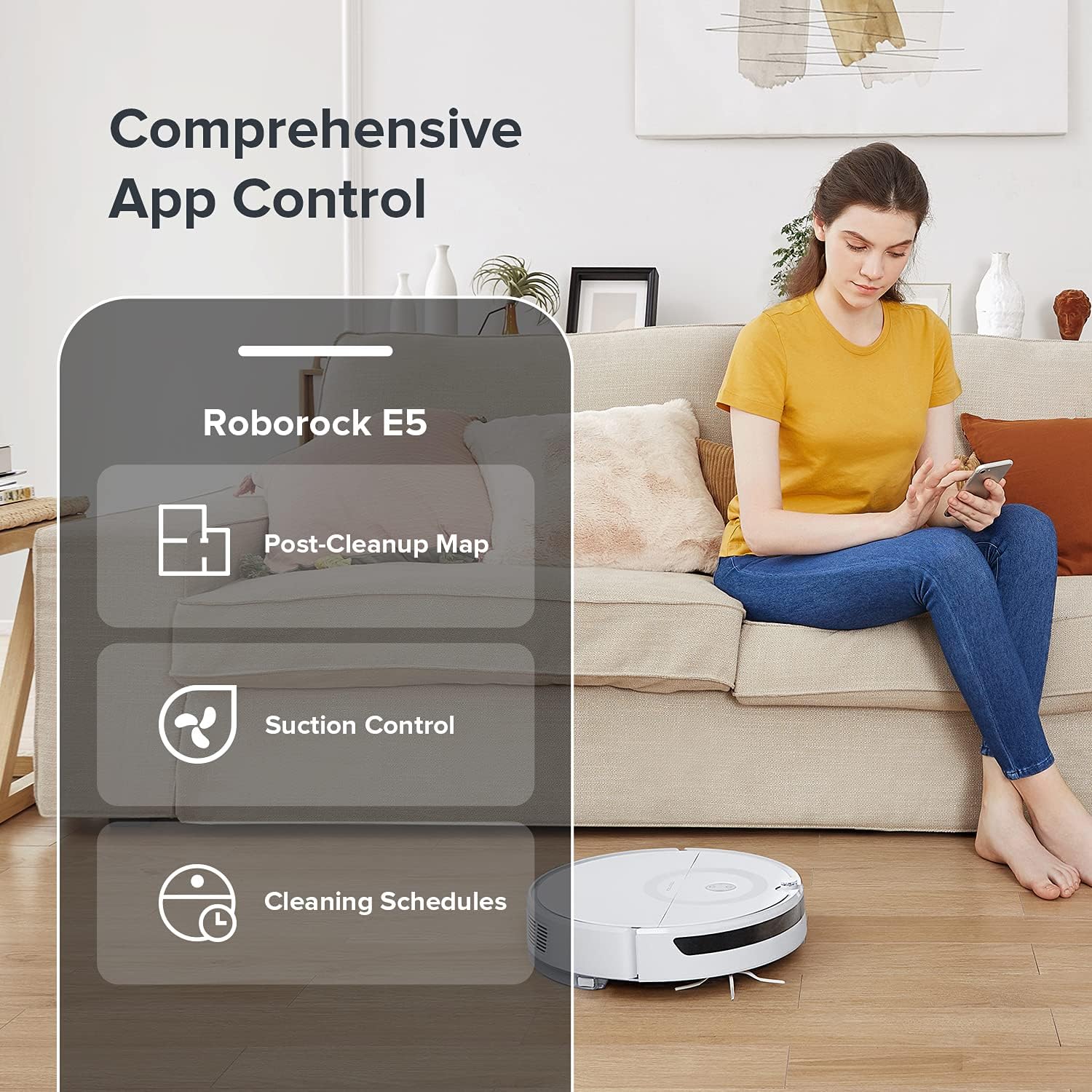 White Robot Vacuum Cleaner with 2500Pa Suction I225