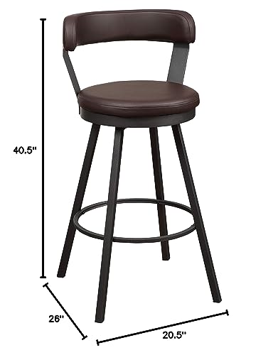 Black Swivel Counter Stool, Set of 2, 25.5" Seat Height F94262