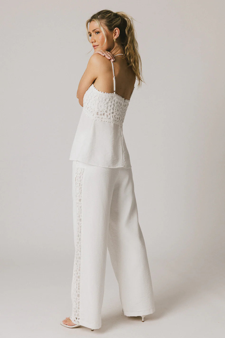 White Crochet Pants R176605