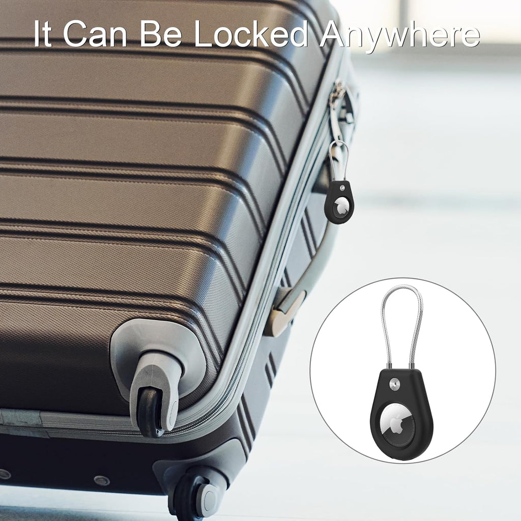 Black AirTag Holder with Keychain C37868