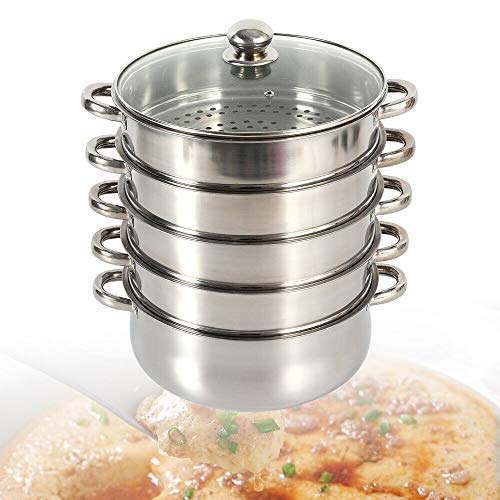3 Tier Stainless Steel Steamer Pot with Lid V96478