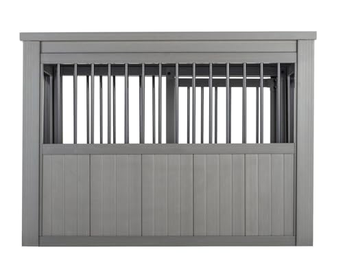 Grey Large Dog Crate with Sliding Barn Door M839349