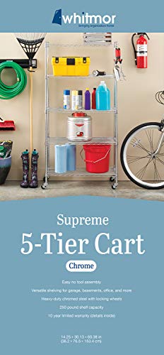3 Tier Chrome Rolling Utility Cart W861825
