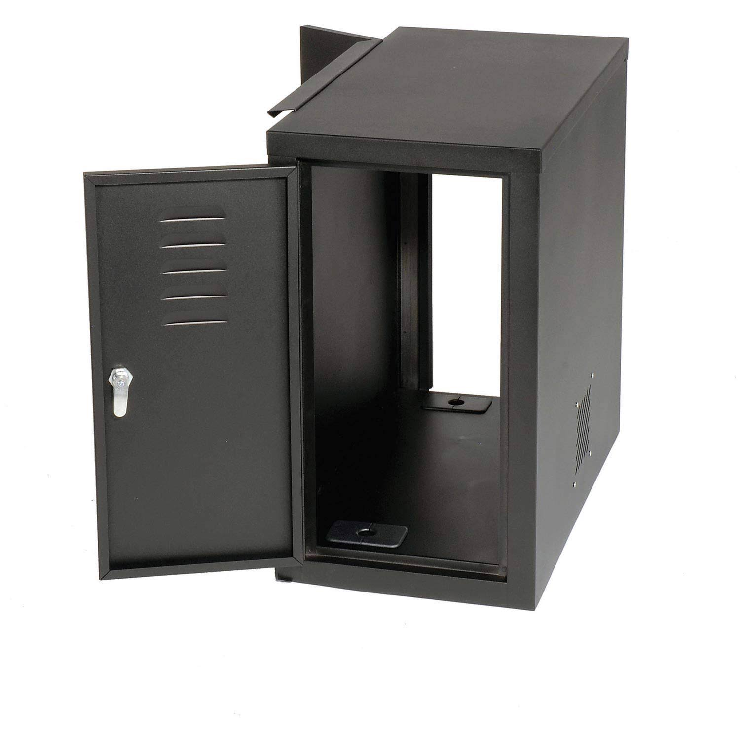 Black Computer CPU Security Enclosed Cabinet Side Car P2117