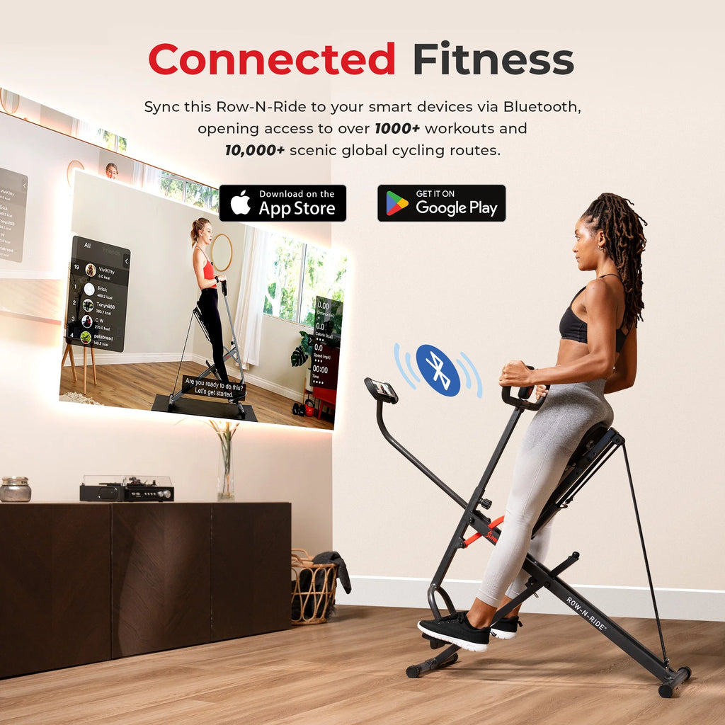 Smart Upright Row-N-Ride Exerciser, Squat Assist Trainer with Adjustable Resistance, Foldable F8828