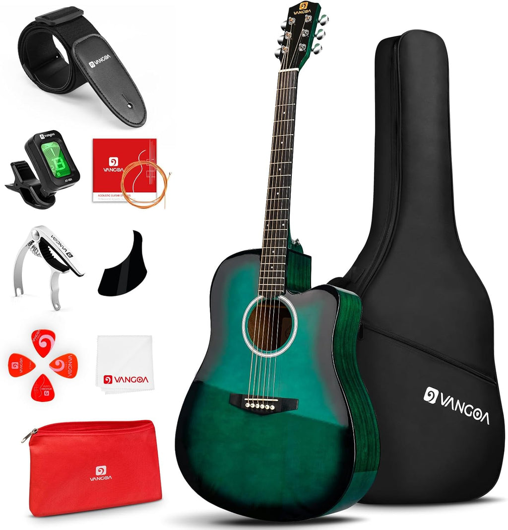 Blue 41 Inch Cutaway Acoustic Guitar Bundle with Gig Bag H346