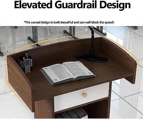 Wood Stand Floor Standing Podium with Storage Shelf O176934