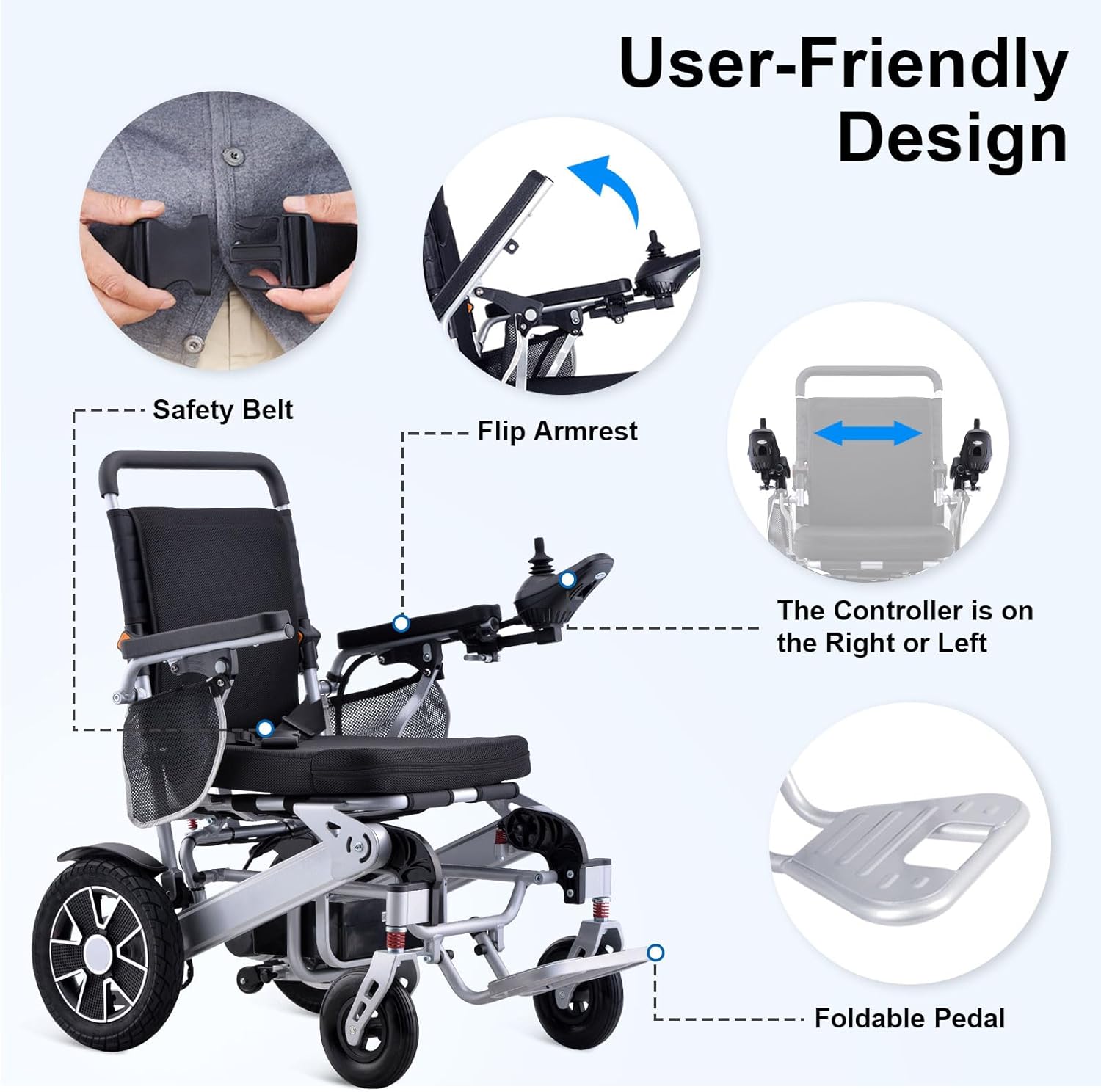 15 Miles Range Foldable Electric Wheelchair H139595