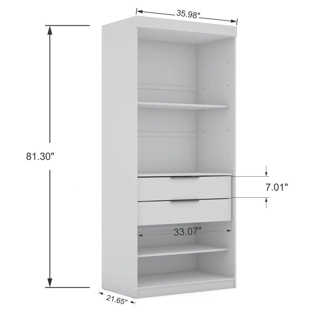 White 4 Drawer Corner Wardrobe Set of 3 G908334
