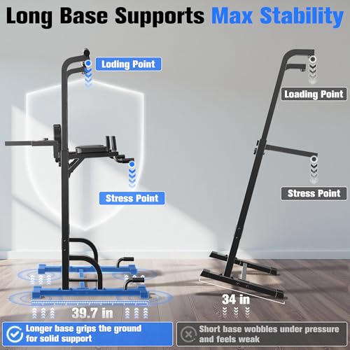 Pull Up Bar Dip Station Power Tower Multi-Function Home Gym Strength Training Fitness Equipment 450LBS O487