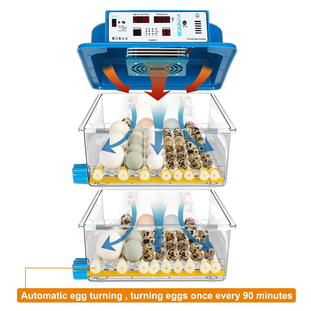 120 Egg Incubator Automatic Temperature Control Humidity Monitoring F352