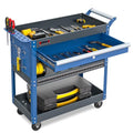 Blue 3 Tier Rolling Tool Cart with Drawers L988216