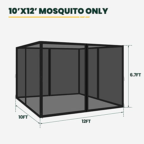 Black 10' x 10' 4-Panel Mosquito Netting with Zippers N390042