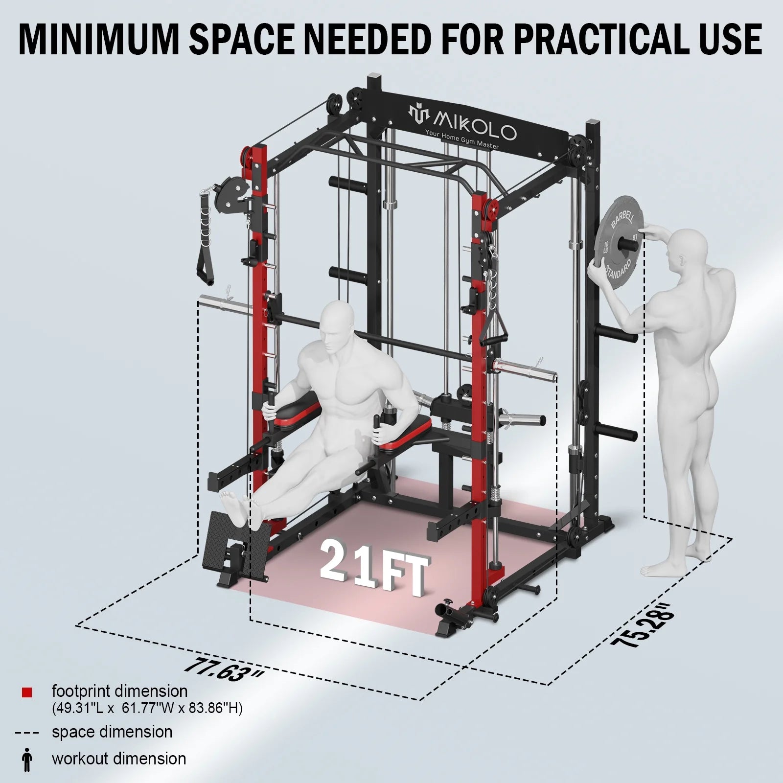 2000lbs Squat Rack with Weight Bench Combo V90134