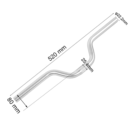 Black Aluminum Bike Riser Bar Handlebar 25.4Mm*520Mm O67301