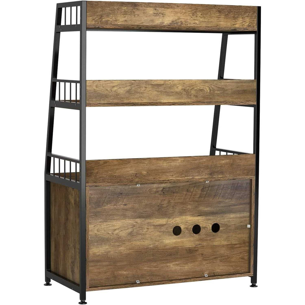 Large Hidden Cat Litter Box Enclosure Furniture with Shelf Wood W187161