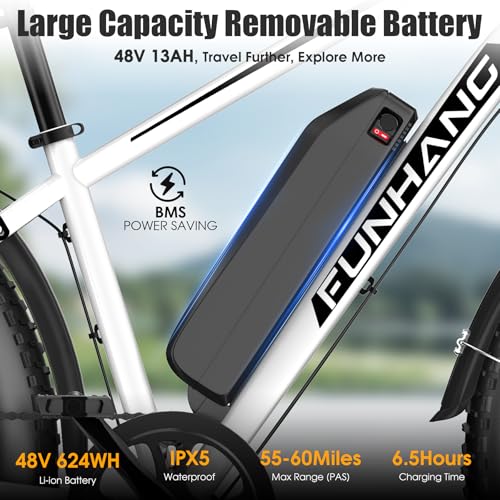 26" Fat Tire Electric Mountain Bike with 48V 13AH Battery Q380