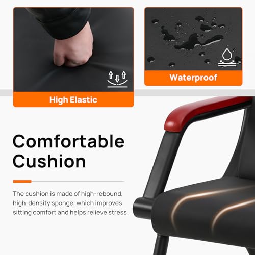 Black PU Leather Waiting Room Bench with Wooden Armrest V30646