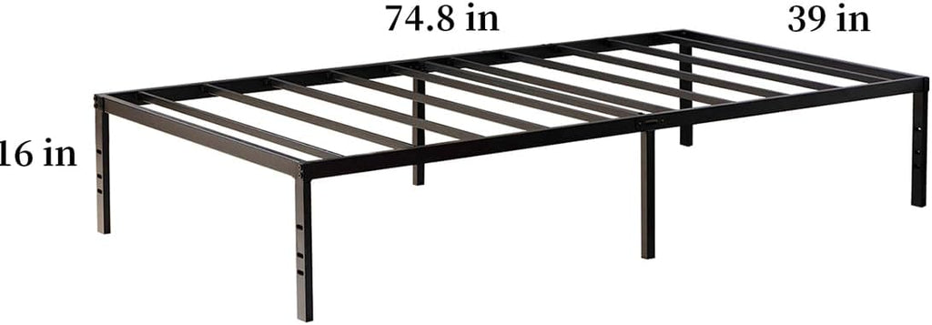 Twin XL Metal Platform Bed Frame with Storage Space Under Frame, Black X4389