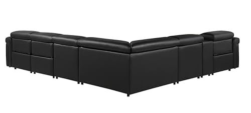 6-Piece Italian Leather Sectional Sofa with Power Reclining Seats D26421