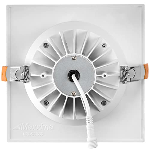 6" Ultra-Thin Recessed LED Downlight Canless IC Rated 1200 Lumens 5 Color Temperature Select Dimmable Square Black Trim 90 CRI A614