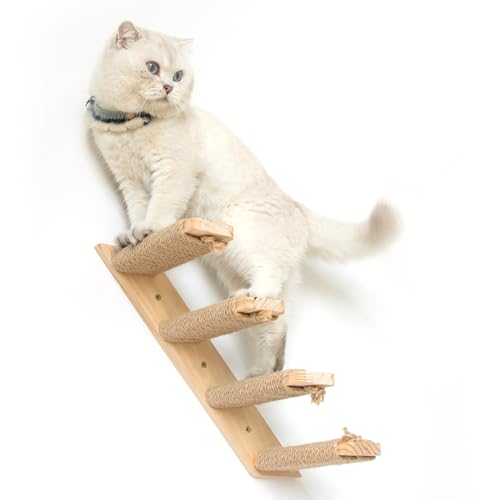 2 Pack 4 Steps Cat Wall Shelves with Sisal Rope V6871