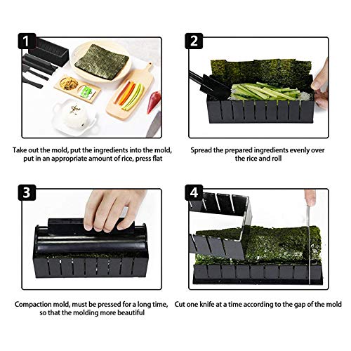 12pcs Sushi Maker Plastic Moulds Set B8038