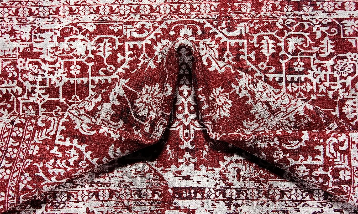Washable Area Rug Low Profile Persian Runner Anti Slip Backing Foldable Carpet S25185