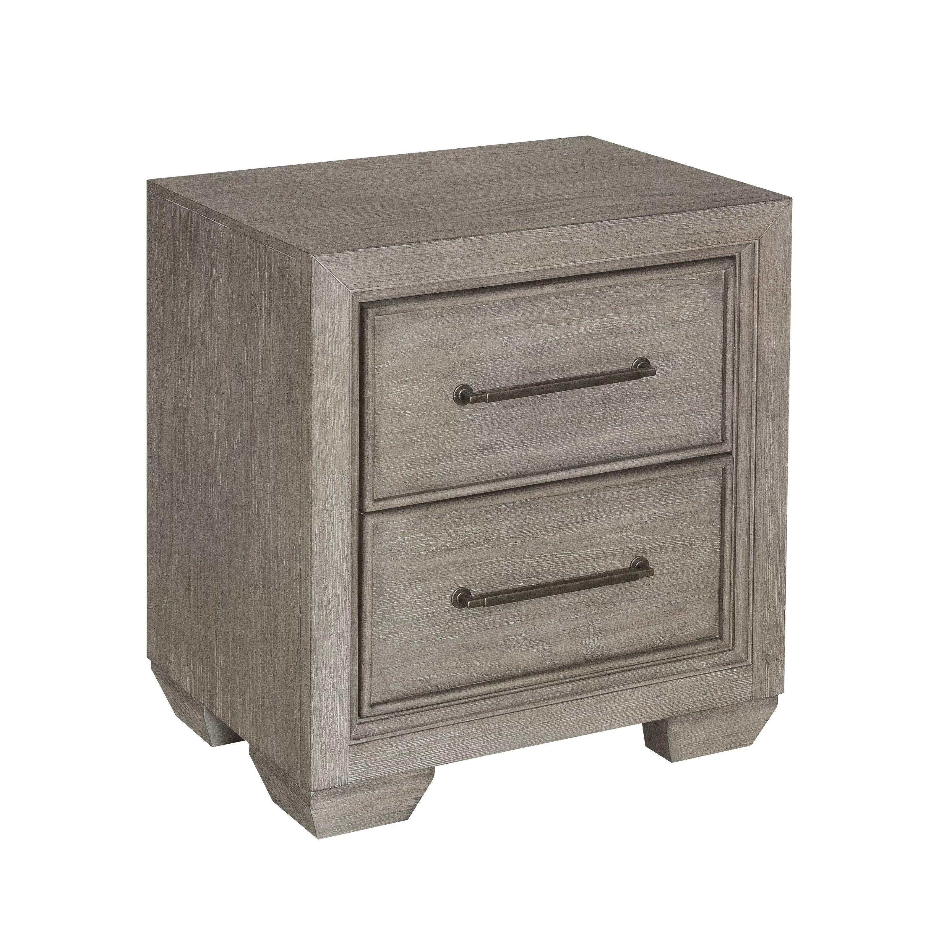 Gray Wood Queen Bedroom Set with Dresser, Mirror, Nightstand, and Chest K120