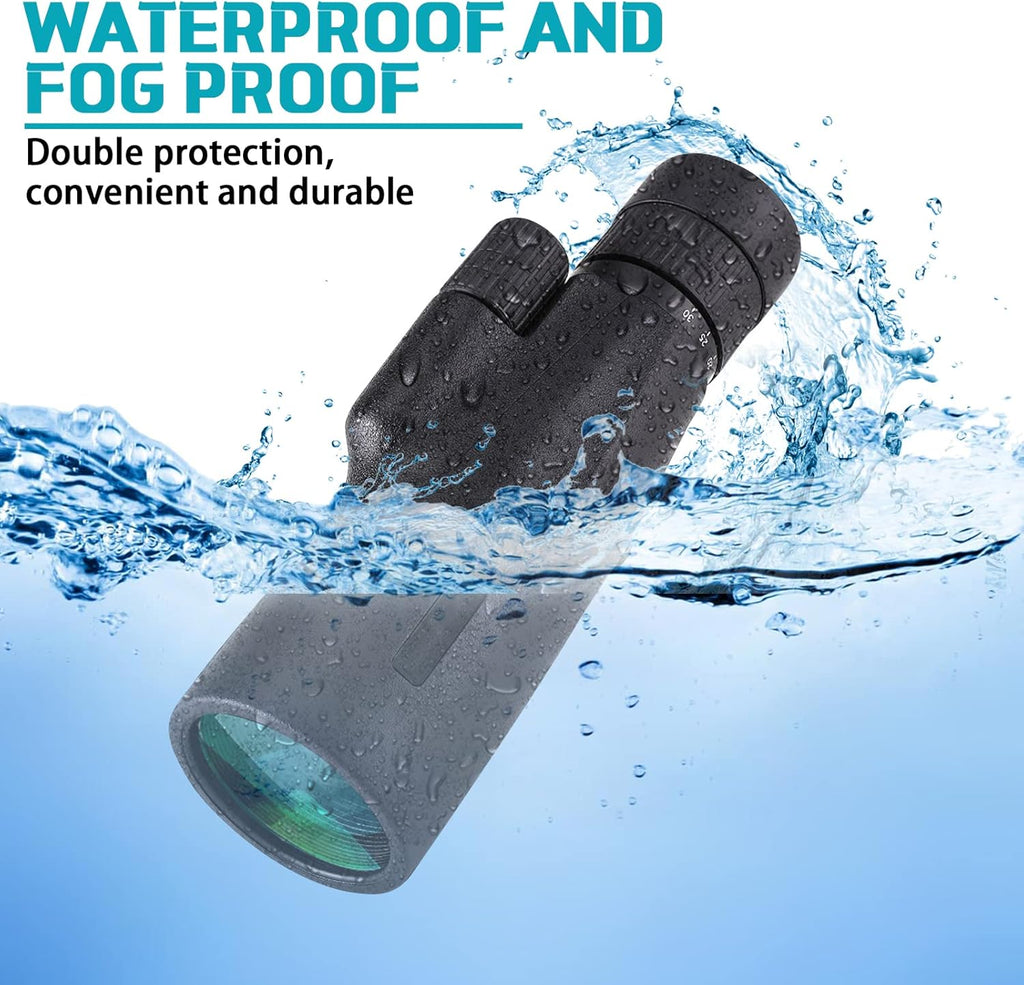30x50 HD Waterproof Monocular with Smartphone Adapter Tripod BAK4 Prism FMC X526144