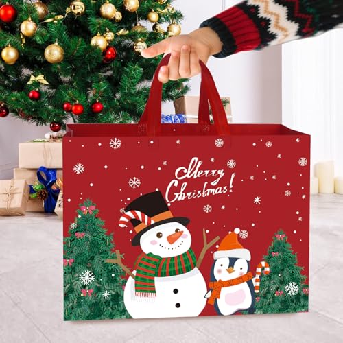 24 Pack Assorted Sizes Reusable Non-Woven Christmas Gift Bags J168926