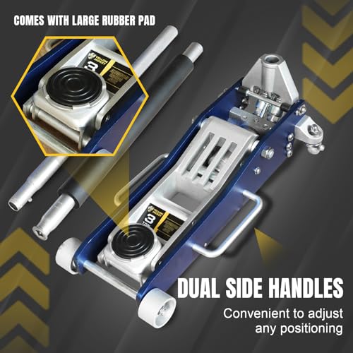 3 Ton Aluminum Floor Jack, 6600 lbs Capacity C499