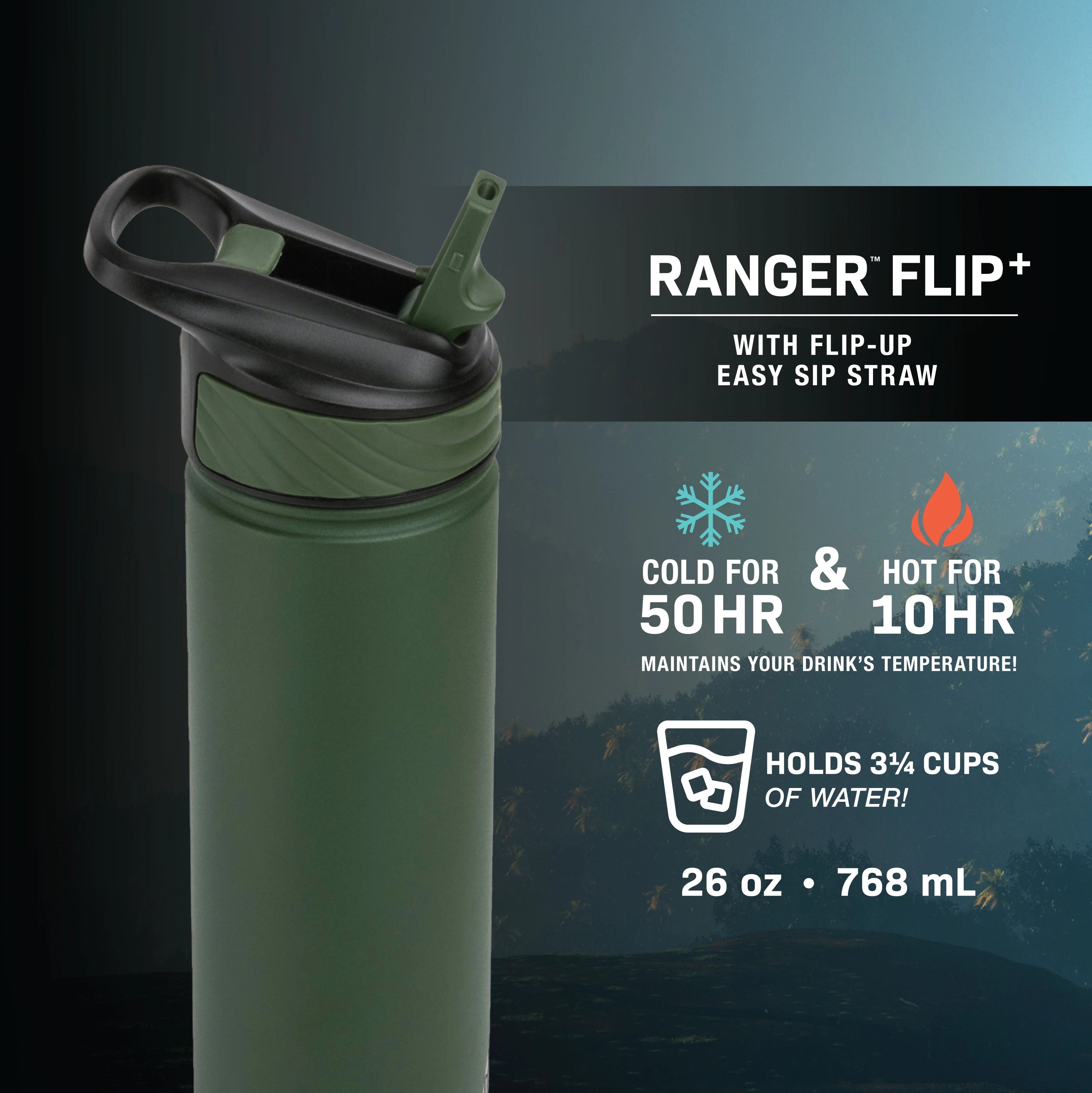 Black 26 oz Stainless Steel Water Bottle F2973