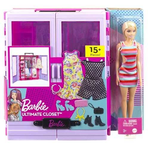 Fashionistas Ultimate Closet with Clothes (3 Outfits) & Fashion Accessories Including 6 Hangers J45445