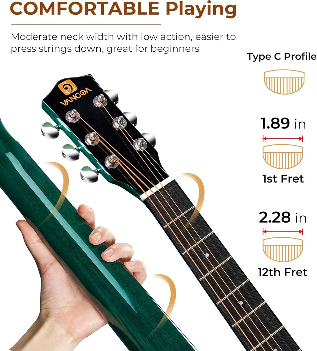Blue 41 Inch Cutaway Acoustic Guitar Bundle with Gig Bag H346