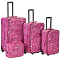 4-Piece Softside Upright Luggage Set with Telescoping Handles T7057