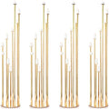 Gold 2 Pcs Metal Floor Candle Holder J414249
