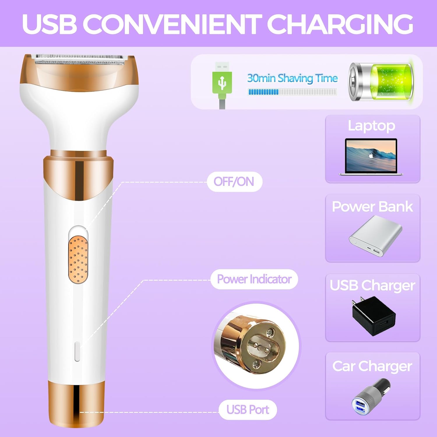 4 in 1 Rechargeable Electric Razor for Women X139